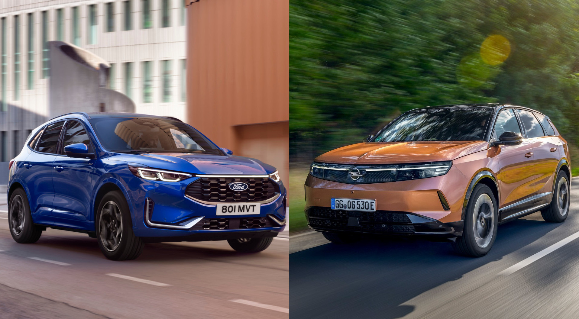 Ford Kuga vs Opel Grandland, confronto tra SUV. Versioni, motori e prezzi