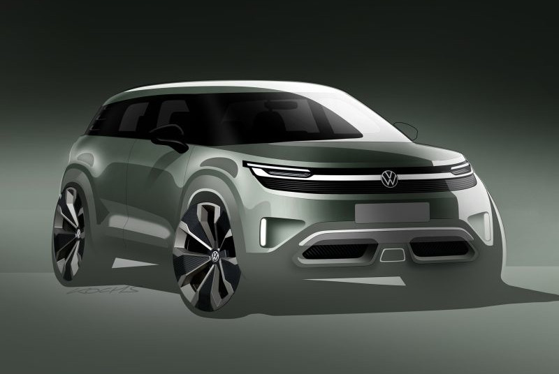 Volkswagen, una nuova elettrica si svela grazie ai bozzetti. Debutto a Monaco