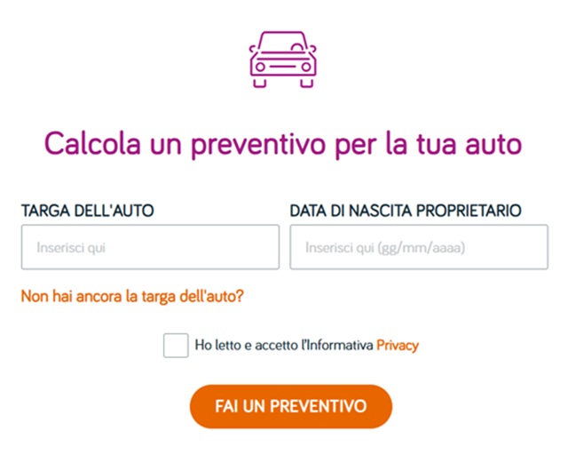 verti calcola un preventivo per la tua auto